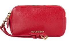 Mulberry Double Zip Wristlet, Leather, Red, S, 3*